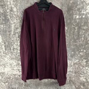 Polo Ralph Lauren Tall Size 2XT Minimalist Outdoor Preppy Sweater Maroon 1/4 Zip